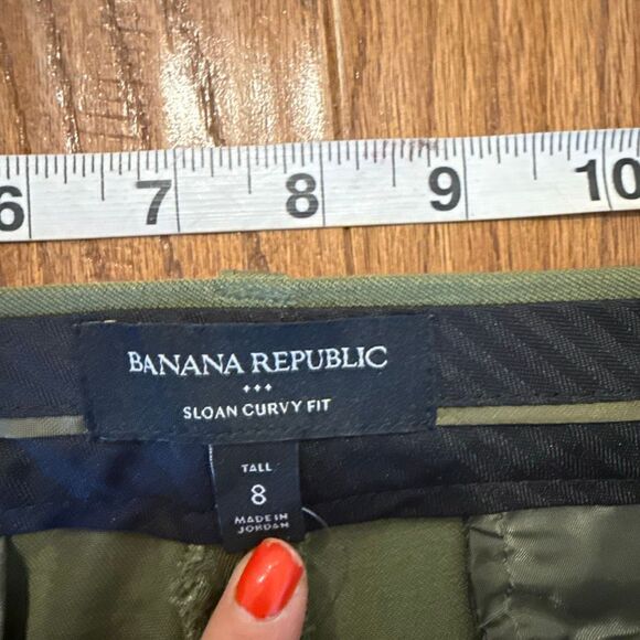 Banana Republic Sloan curvy fit green pants size 8 tall - Picture 5 of 12